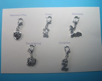 Cat Collar Charms - Holiday Edition - 5 Charms for 5 Holidays