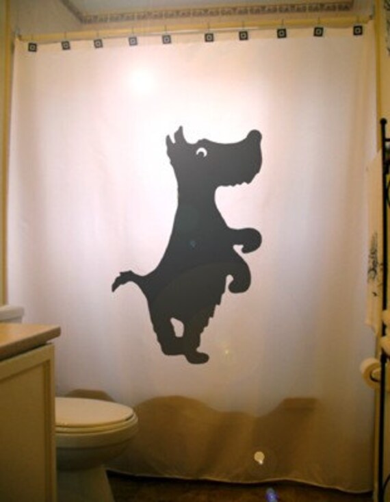 Scottish Terrier Shower Curtain Scottie Dog Scotty Bathroom Etsy