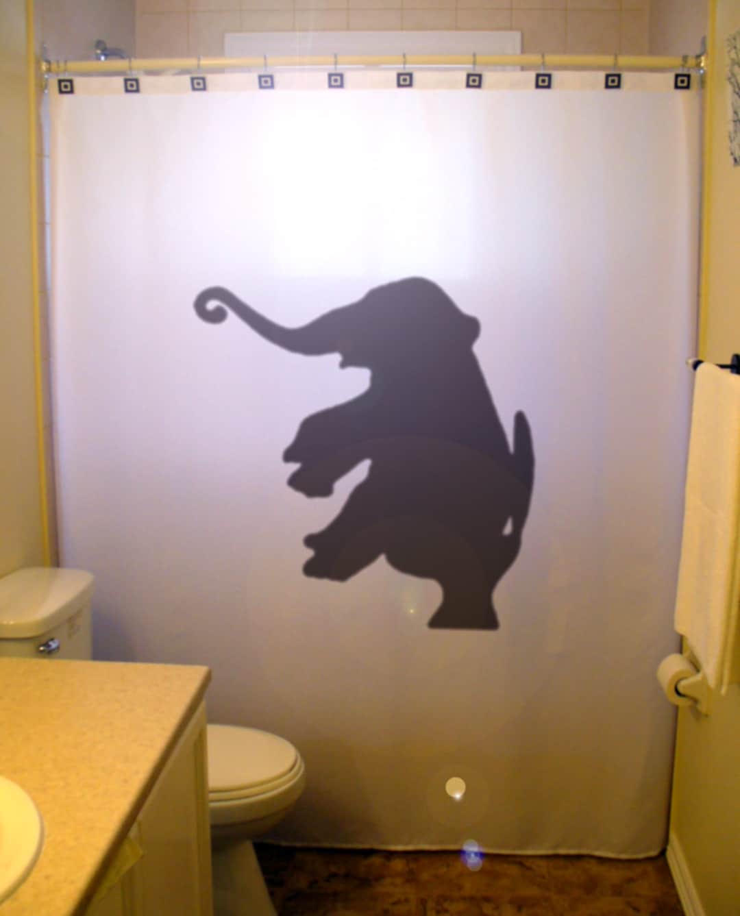 Pooping Elephant Funny Shower Curtain, Toilet Humor Kids Bathroom Decor ...