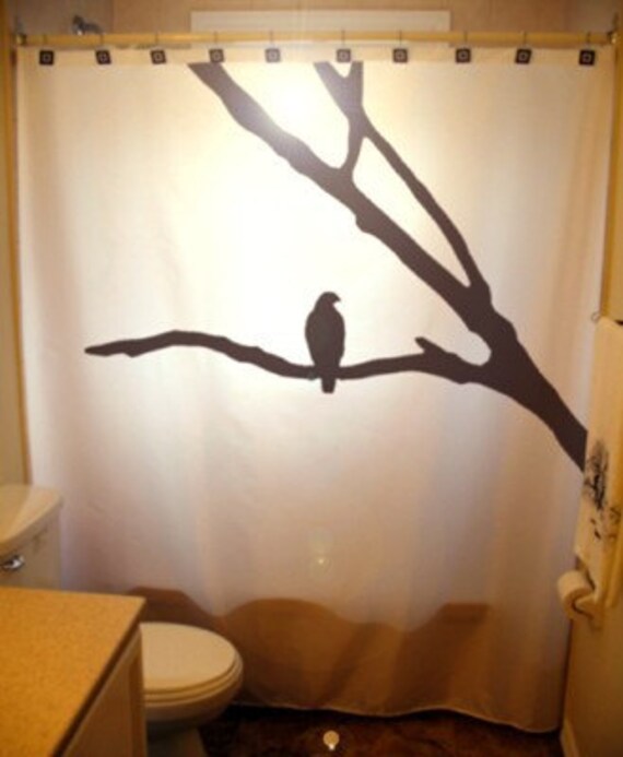 Raven Crow Shower Curtain Eagle Hawk Bird Bathroom Decor Etsy