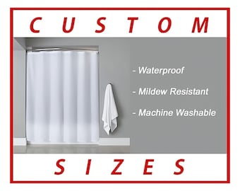 Shower Curtain Liner Extra Long, custom odd size wide waterproof 84 96 108 120 inch stall claw foot rv polyester bathroom tall length height