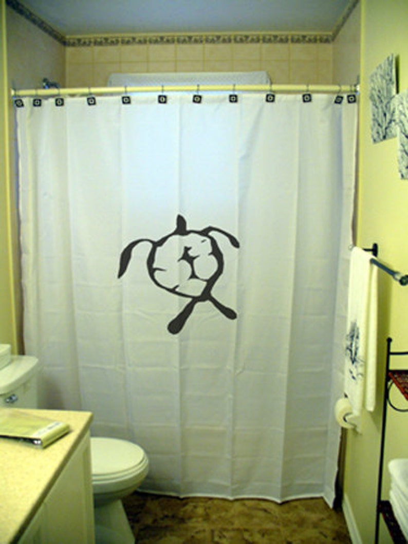 honu turtle Shower Curtain, Hawaiian bathroom decor. Extra long fabric shower curtains 84 90 96 inch, custom stall size 36 54 78. image 1