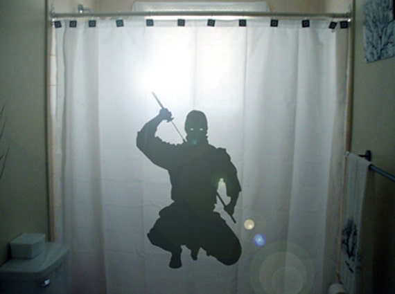 Ninja Shower Curtain Kids Bathroom Decor Extra Long Fabric Etsy