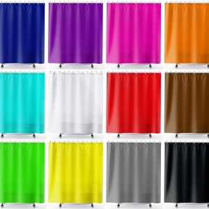 Custom Color Shower Curtain, Personalized Shower Curtains, Monogrammed Bathroom Decor. Extra long fabric available in 84 & 96 inch size.