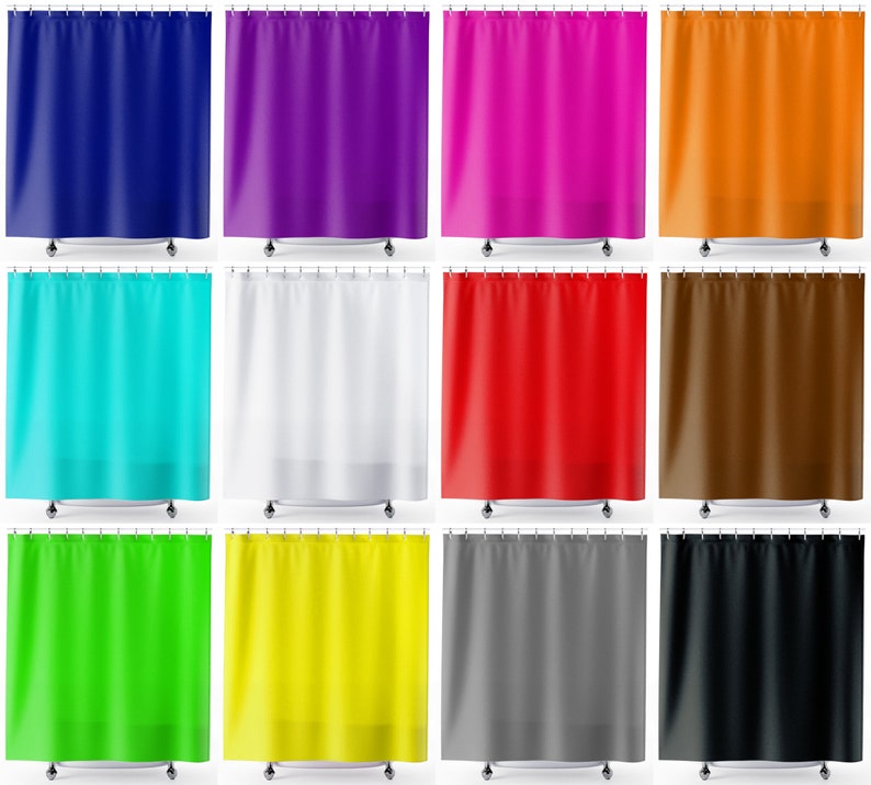 Custom Color Shower Curtain, Personalized Shower Curtains, Monogrammed