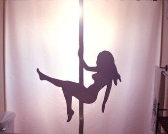 Exotic Pole Dancer Shower Curtain, Stripper bathroom decor, strip club, gentlemen's club, gift for men. Custom shower curtain