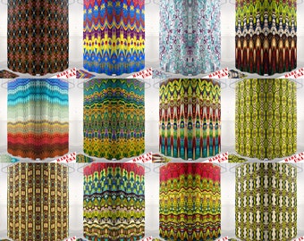 Shower Curtains Boho | Colorful Shower Curtains | Boho Bathroom Decor | Rainbow Striped Fabric Shower Curtain | Bohemian Shower Curtains