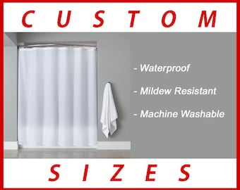 Shower Curtain Liner Extra Long, custom odd size wide waterproof 84 96 108 120 inch stall claw foot rv polyester bathroom tall length height