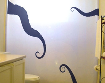 Octopus Tentacle Shower Curtain, Kraken Ocean Decor, Fabric Bathroom Curtain