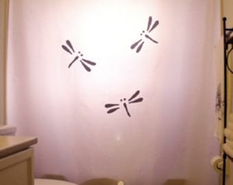 Dragonflies Shower Curtain, Dragonfly Bathroom Decor. Extra long fabric shower curtains 84 90 96 inch, custom stall size 36 54 78.