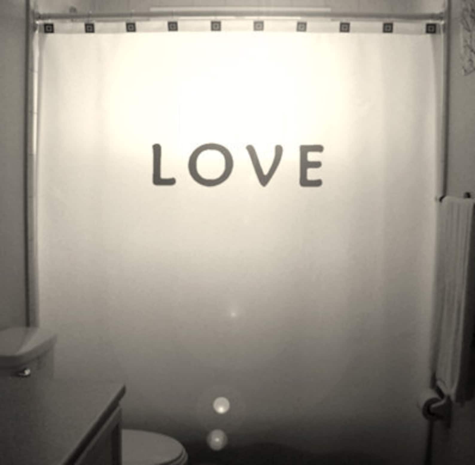Love Shower Curtain Inspirational Quote Bathroom Decor. Extra Etsy