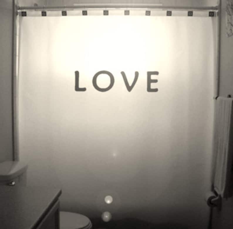 Love Shower Curtain Inspirational Quote Bathroom Decor. Extra Etsy