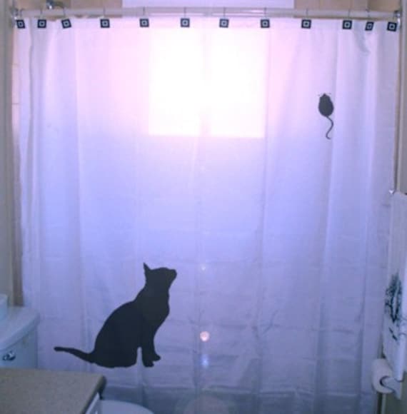 Mouse And Cat Shower Curtain Extra Long Fabric Mouse And Cat Shower Curtain Extra, 90 Inch Shower Curtain