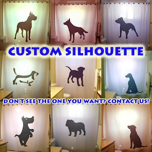 Custom Dog Breed Shower Curtain, Dog Lover Gift, Perfect Present for Pet Owner. Extra long fabric available in 84 & 96 inch custom size.