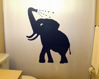 Baby Elephant Shower Curtain, Kids Bathroom Decor, Customizable Colors