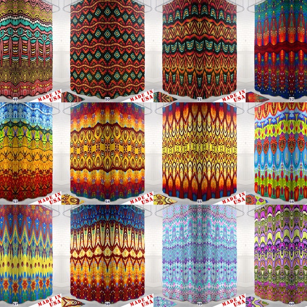 Bohemian Shower Curtains Etsy