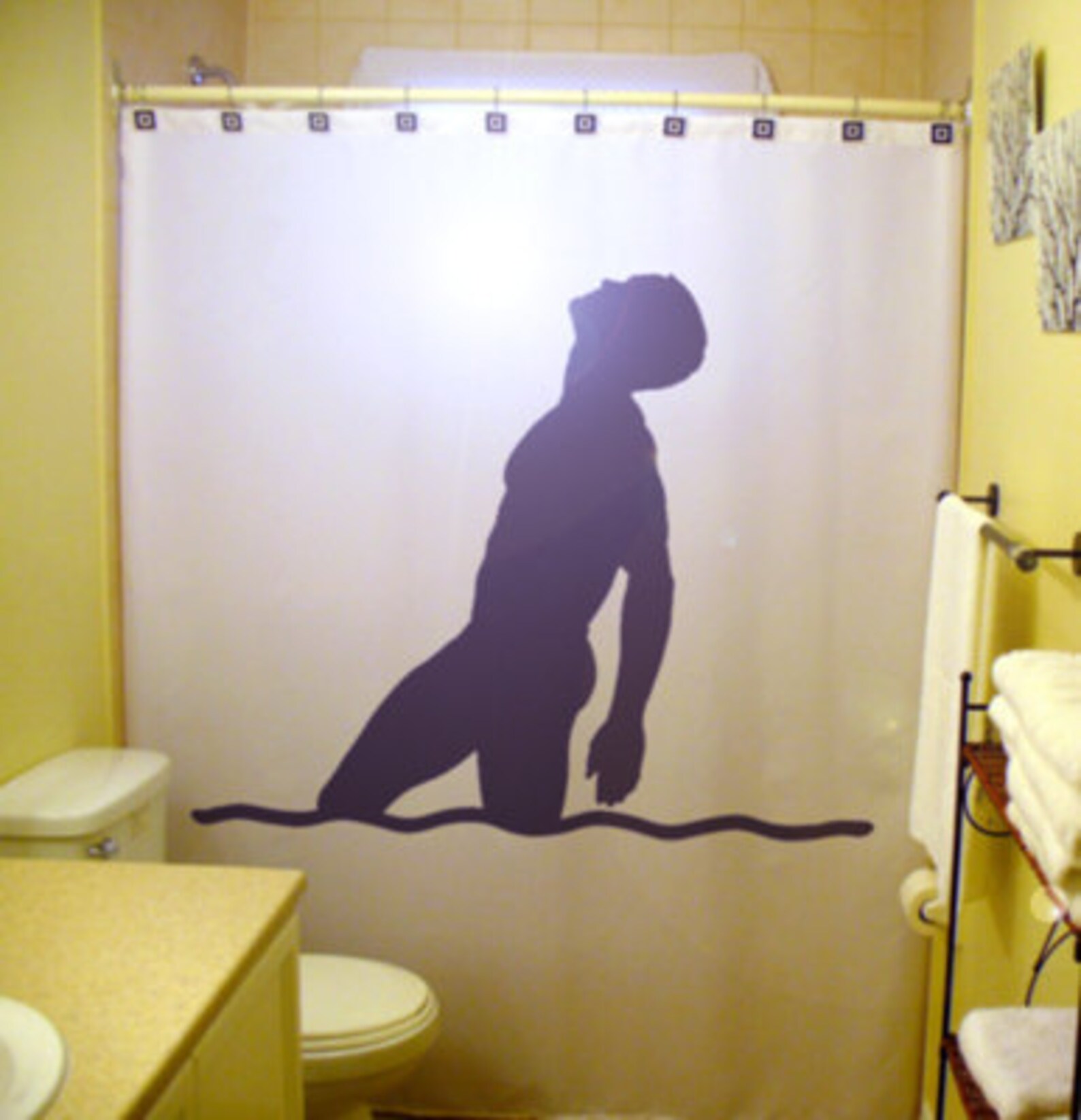 Shower curtain cock
