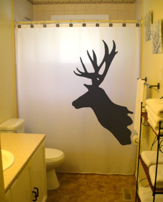 Deer Shower Curtain Trophy Hunter Bathroom Decor Extra Long Etsy