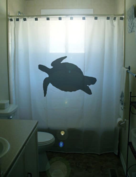 Sea Turtle Shower Curtain Tortoise Bathroom Decor Extra Long Etsy