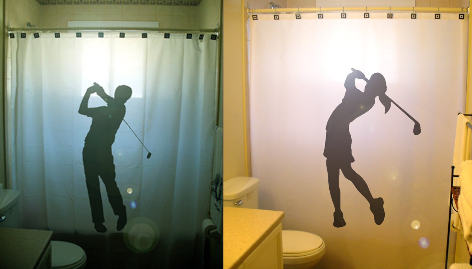 Golf Shower Curtain Golfer Bathroom Decor for Girls or Women. | Etsy