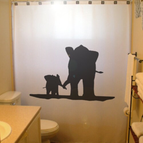 Bathing Baby Elephant Shower Curtain Kids Bathroom Decor . Etsy