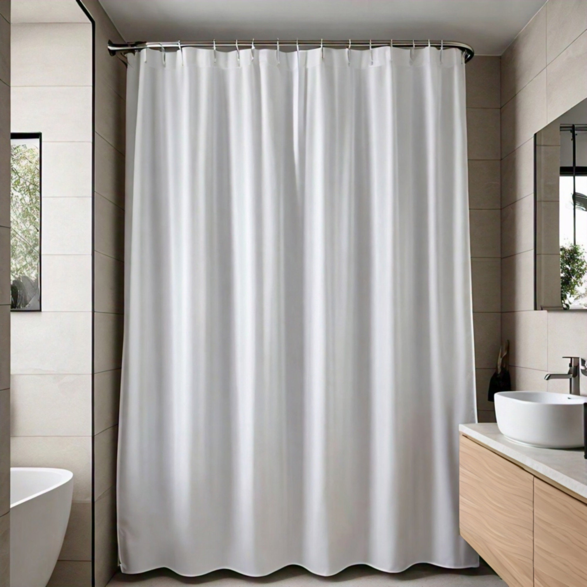 Custom Size Extra Long Shower Curtain Liner, Wide Waterproof 84 96 100 ...