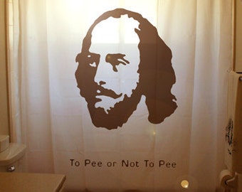 Shakespeare Funny Shower Curtain, Hamlet Pun Bathroom Decor, To Pee or Not To Be, Toilet Humor
