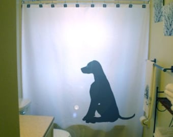Charcoal Grey 70 Inches Black Silhouettes of Pets in Various Positions Friendly Playful Dog Breed Cloth Fabric Bathroom Decor Set with Hooks Ambesonne Labrador Shower Curtain