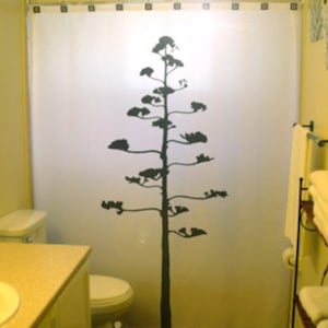 Tall Tree Shower Curtain, Nature Bathroom Decor. Extra long fabric shower curtains 84 90 96 inch, custom stall size 36 54 78.