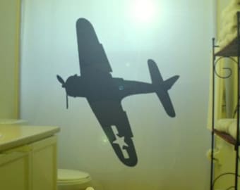 B-52 Bomber Shower Curtain, Military Aircraft Bathroom Decor