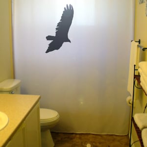 Eagle hawk Shower Curtain, bird flying bathroom decor. Extra long fabric shower curtains 84 90 96 inch, custom stall size 36 54 78.