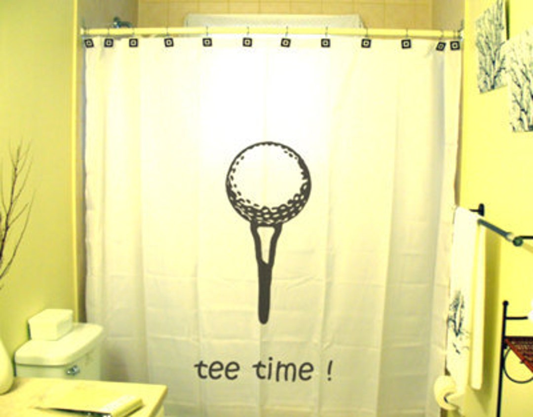 Golf Shower Curtain, Golfing Bathroom Decor, Gift for Golfer. Extra