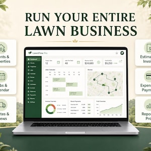 Lawn Care Business Software, Landscaping CRM & Job Scheduler, Invoice and Estimate Tracker, Offline HTML App