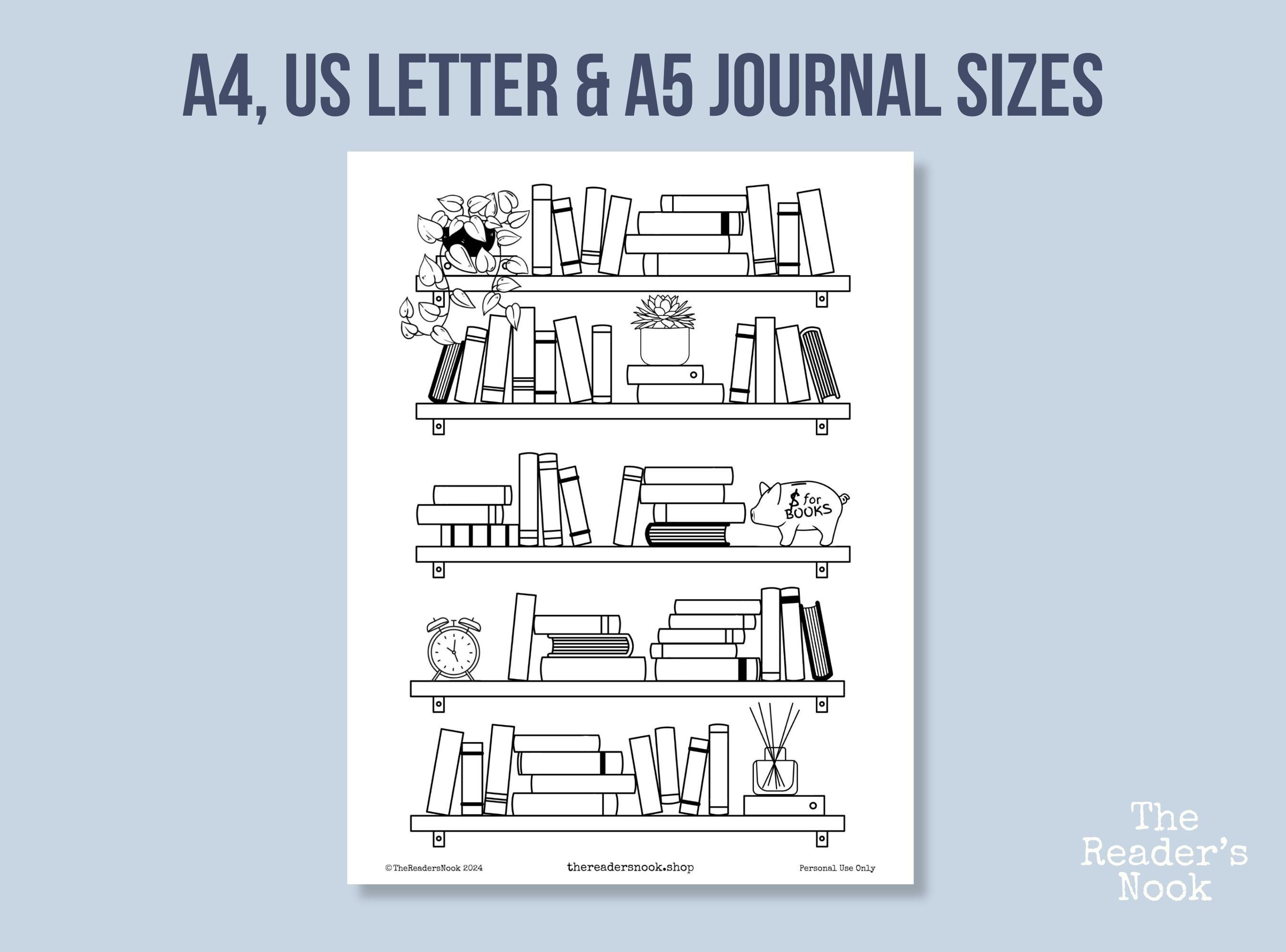 Bookshelf Reading Tracker | PRINTABLE Journal Page | Reading Log - Book ...