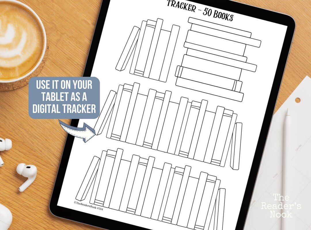 50 Books Tracker | PRINTABLE Journal Page | Reading Log - Book Journal ...