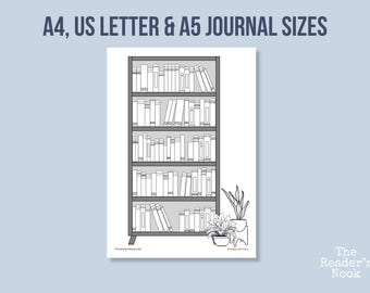 Bookcase Book Tracker | PRINTABLE Journal Page | Reading Log - Book Journal Page - Reading Tracker - Daily Habit Tracker - Digital Tracker