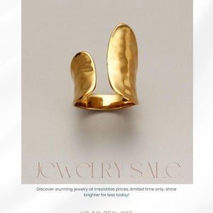 Bague ouverte réglable en plaqué or, bijoux minimalistes de tous les jours