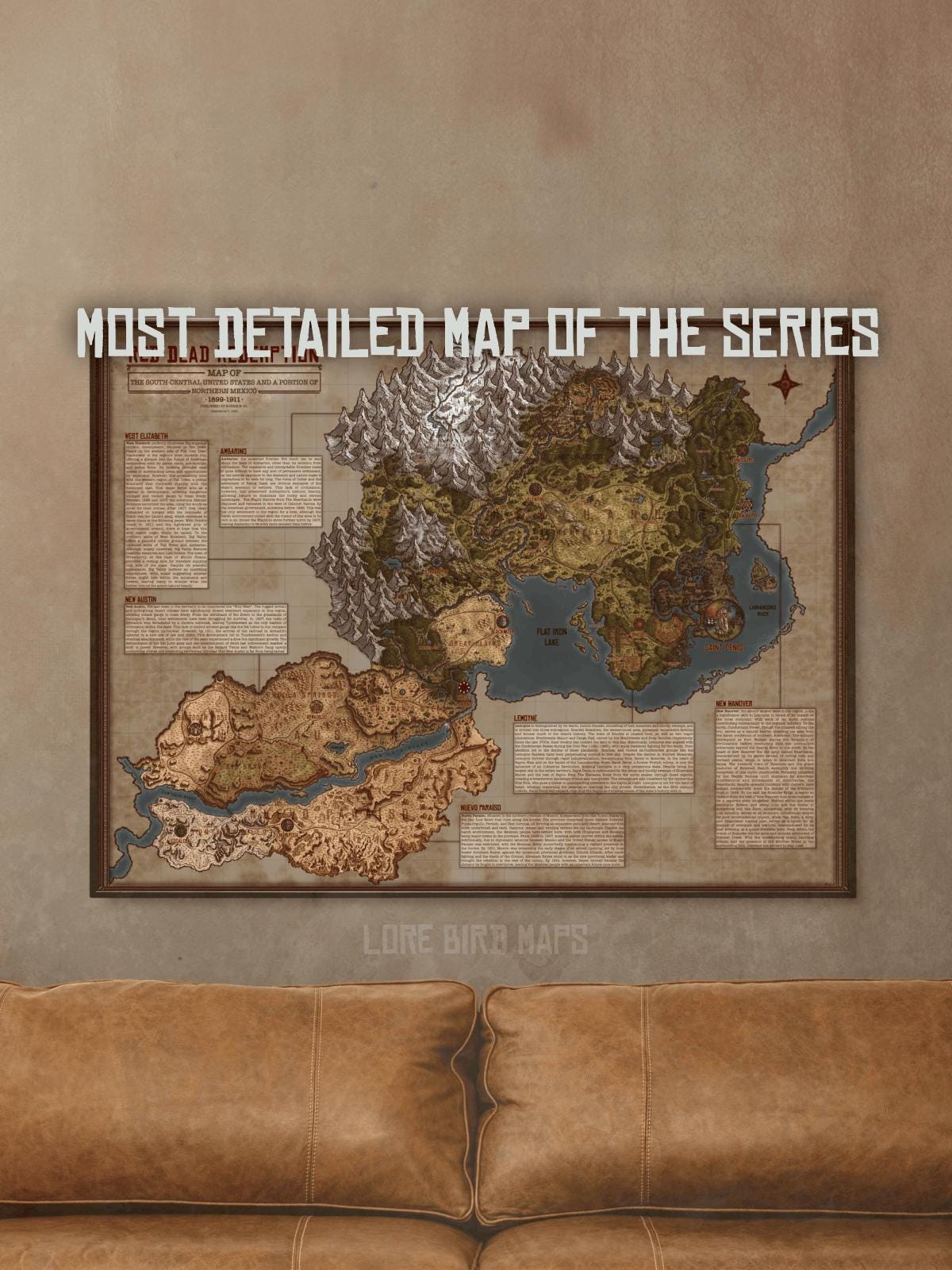 Red dead redemption map - Etsy 日本