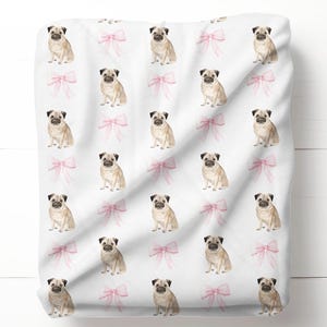 Pug Baby Blanket , Dog Lover Blanket, New Baby Gift, Dog Nursery Decor, Pug Dog Blanket, Gift for Pug Mom, Puppy Nursery Baby shower