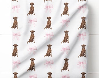 Chocolate Lab Baby Swaddle Blanket, Baby Gift, Dog Nursery, Puppy Nursery, Lab Kids Bedding, Dog Mom Gifts, Bird Dog Blanket,Labrador