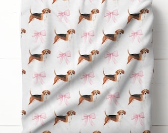 Beagle Blanket, Dog Mom Gift, Velveteen Plush, Beagle Couch Throw, Beagle Dog Home Decor, Pet Bedding, Baby Toddler Blankie