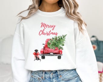 クリスマス ブラック ラブラドール スウェットシャツ | ホリデー