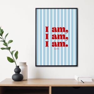 Sylvia Plath Zitat | Ich bin, ich bin, ich bin | Die Glasglocke | Geschenk für Buchliebhaber | Digitales Poster | Geschenk für Bücherwurm | Literatur Poster