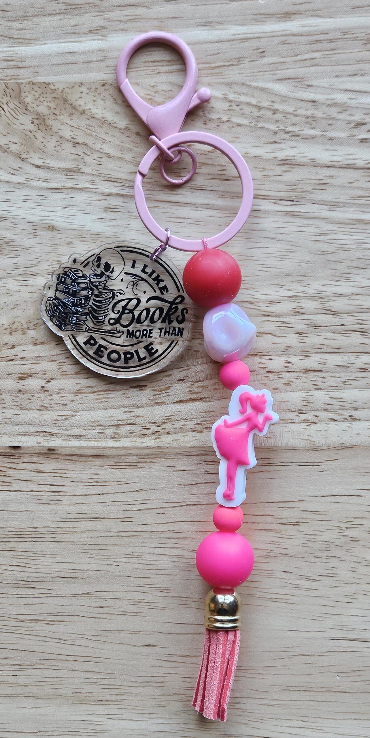 Reading Keychains Reading Themed Beaded Keychains- Reading - Books - Keychain Gift - Etsy