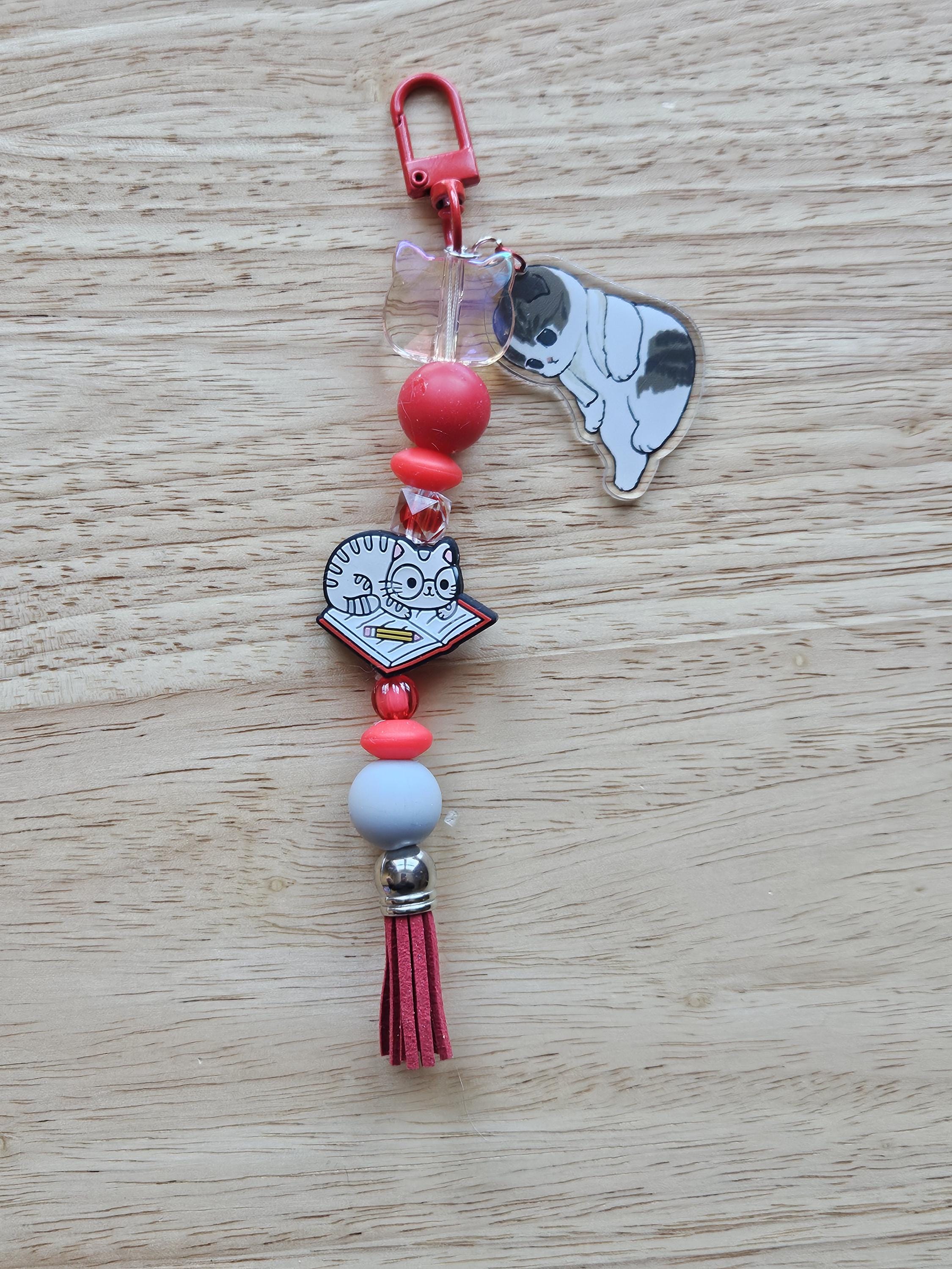 Reading Keychains Reading Themed Beaded Keychains- Reading - Books - Keychain Gift - Etsy