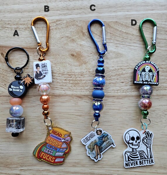 Funny Beaded Keychains Silly Keychain Gift Beaded Keychain