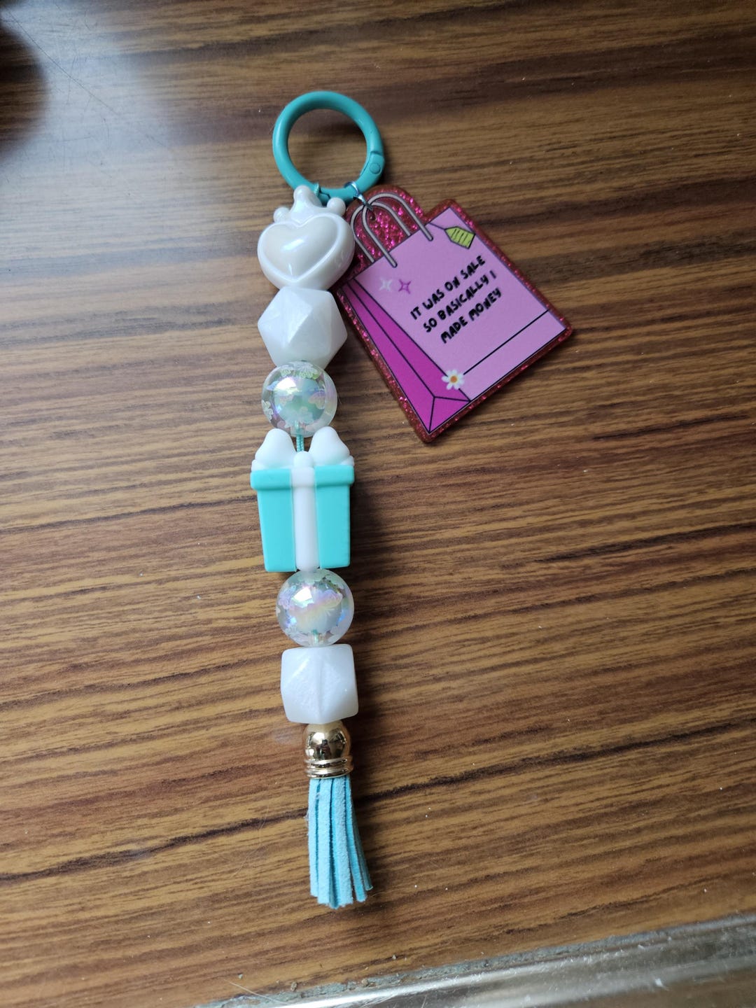 Maroon - Beaded Fabart Flower Keychain 18