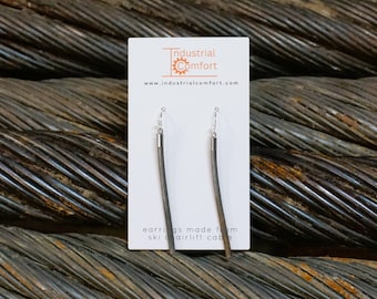Ohrringe aus recyceltem Ski Sesselift Kabel
