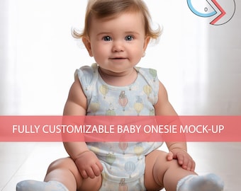 Kid's Apparel Mock-up Baby Onesie Blank Mockup Easy to Use PSD and JPG Digital Download File Perfect for Designers and Shop Owners