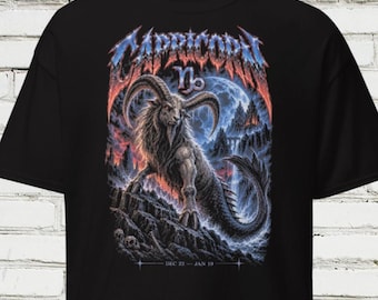 HORRORSCOPES Capricorn Shirt, Capricorn Zodiac T-Shirt, Horror Astrology Graphic Tee, December January Birthday Gift